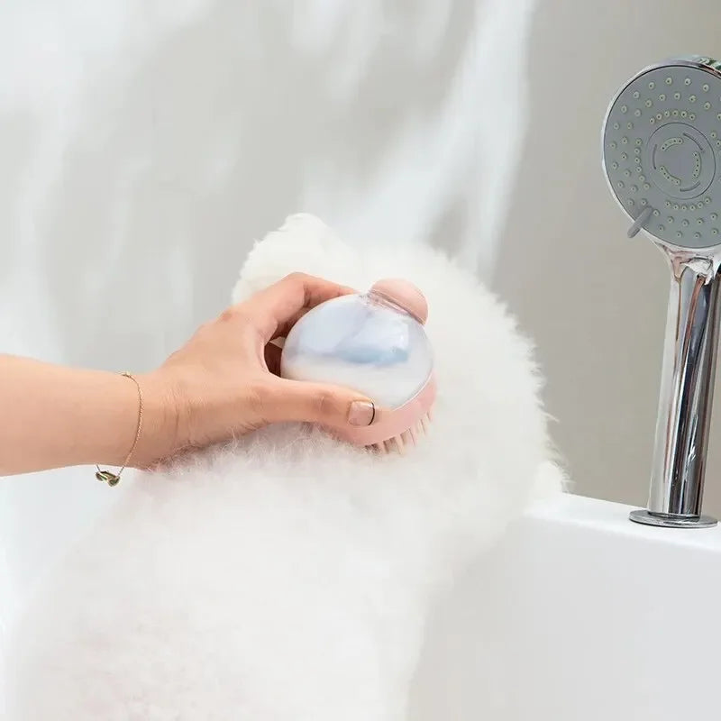 Pet Bath Brush Soft Silicone Shampoo Dispenser