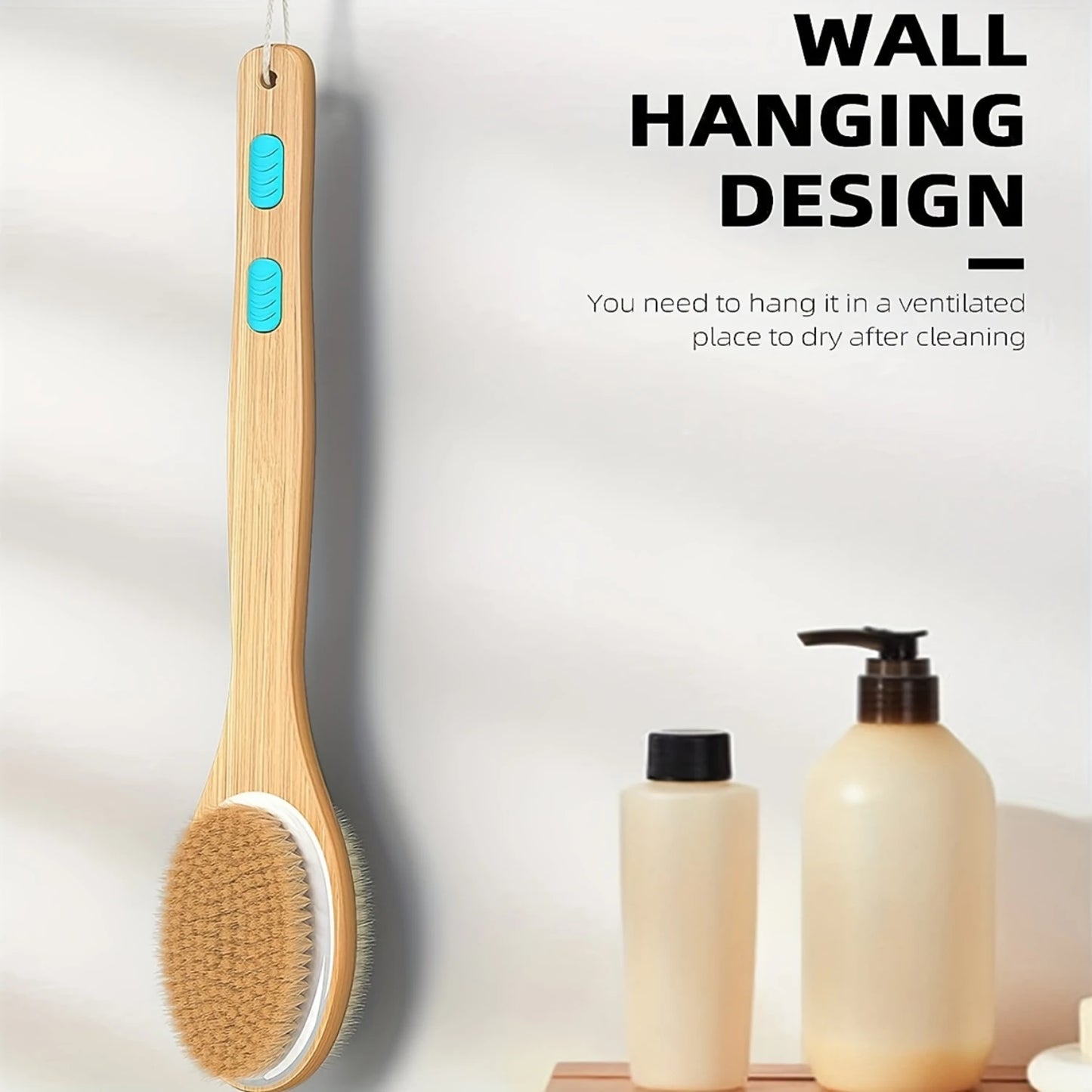 Refresh" Dual-Sided Long Handle Shower Brush