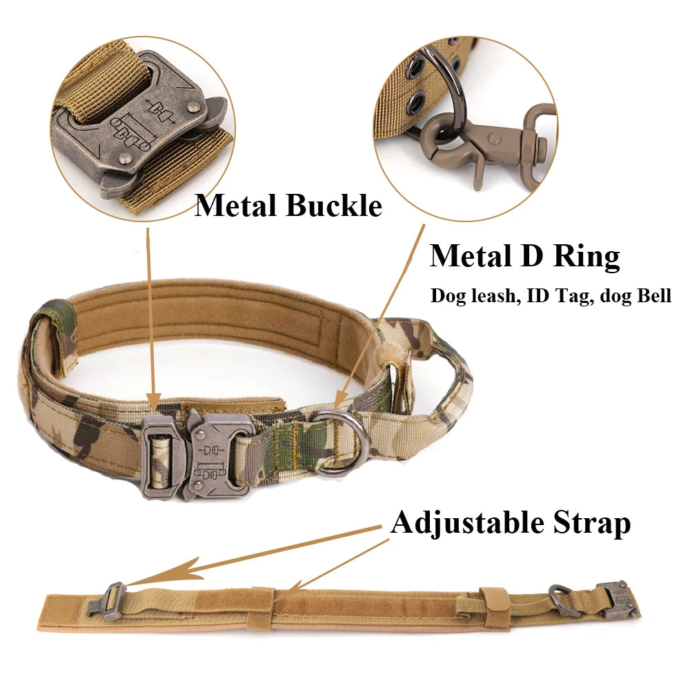 Large Dog Harness Collar Leash Military Training