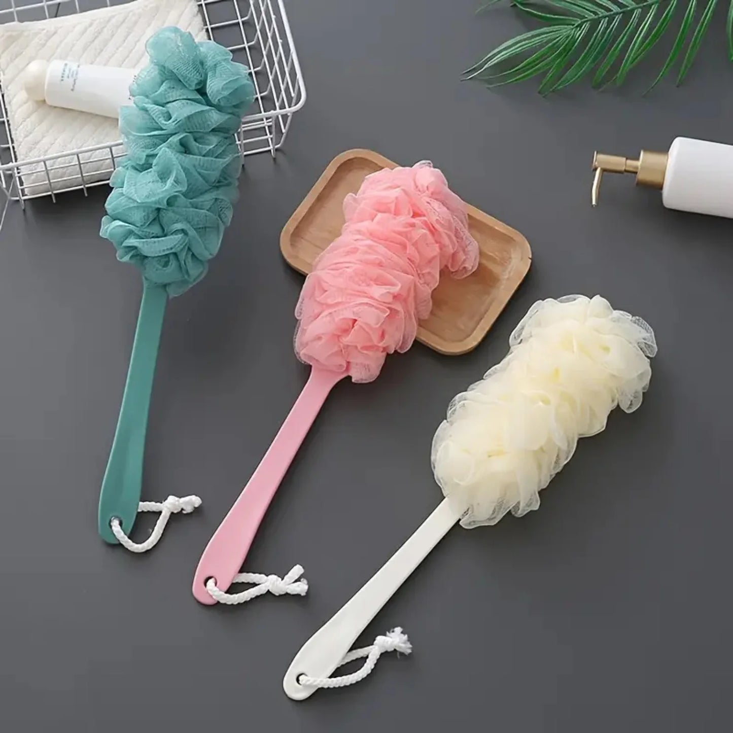 Long Handle Shower Brush Loofah Sponge Exfoliating