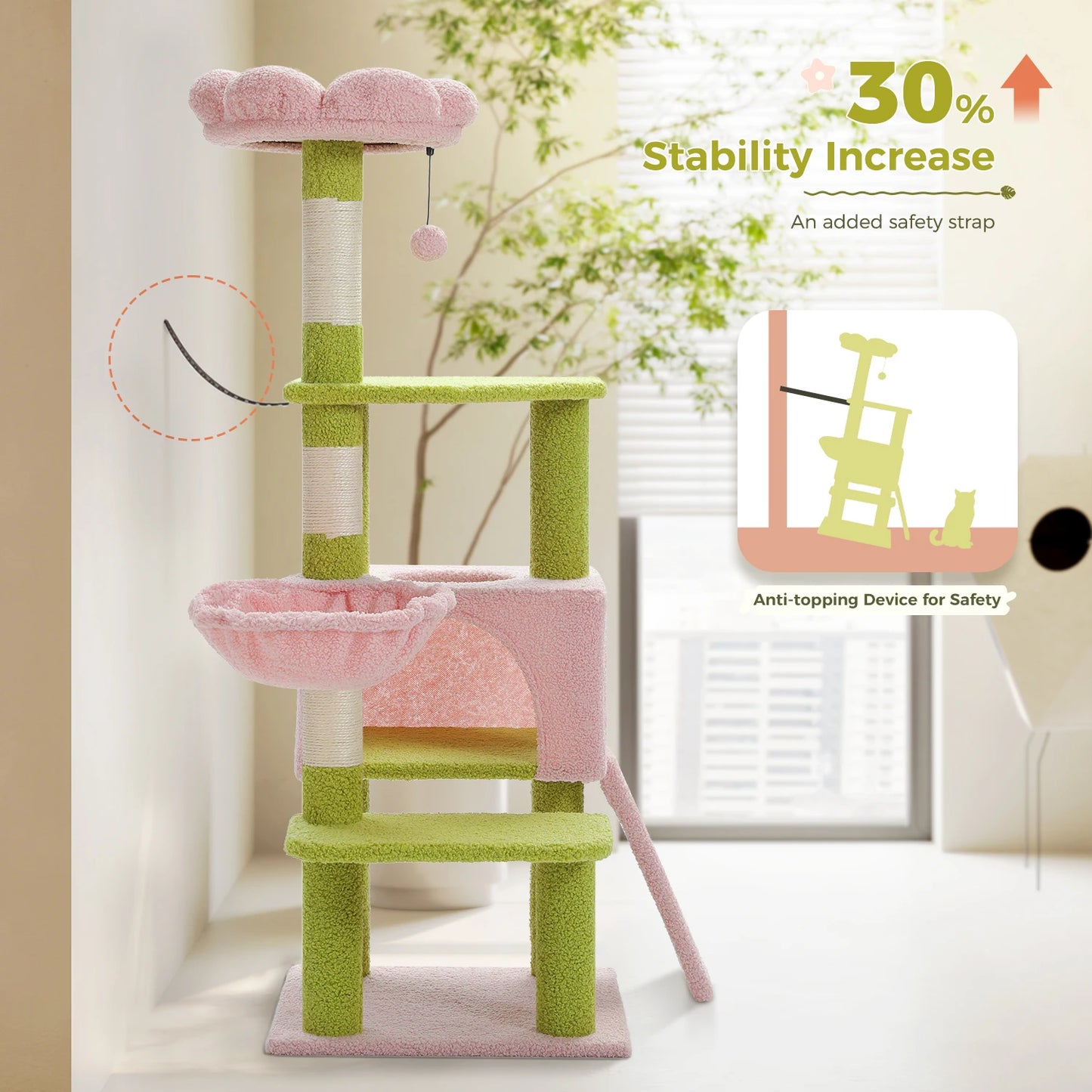 Cat Tree Multi-Level Covered Scratching Posts