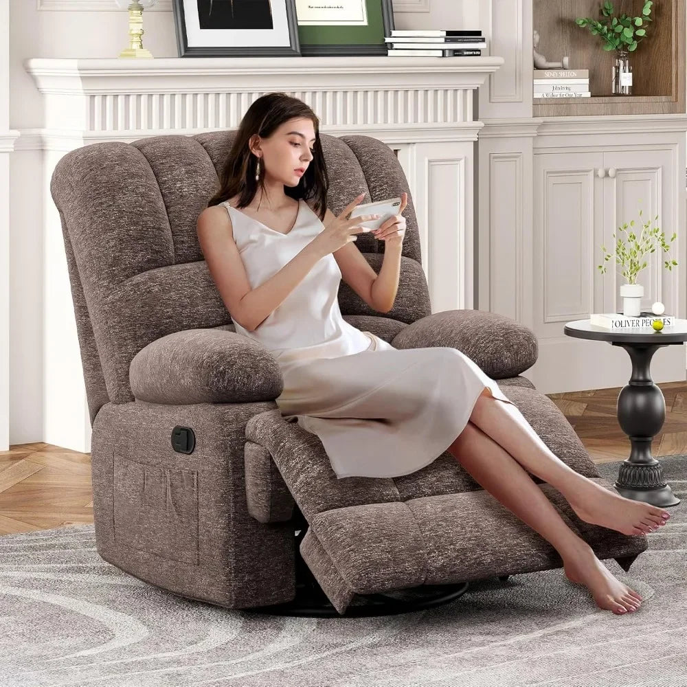 Oversized Swivel Rocker Recliner Chairs for Adults